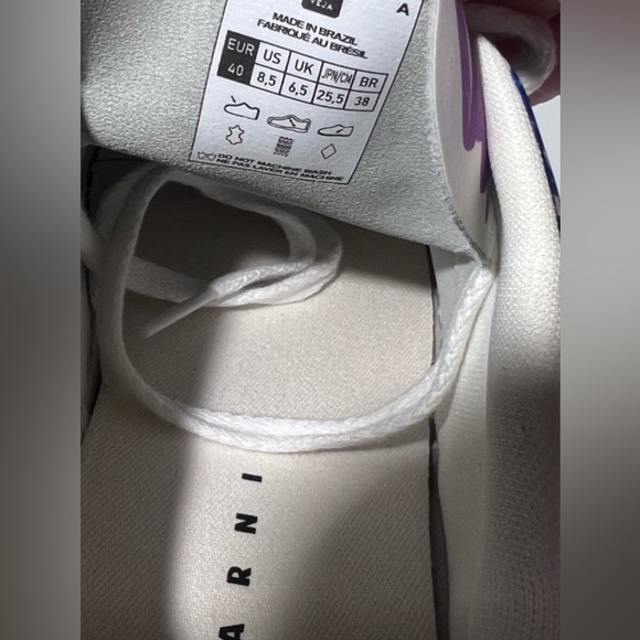 Marni X Veja V10 Dark Violet Orchid Black Scribble Logo Sneakers..Size 40 🤩 - Picture 5 of 8